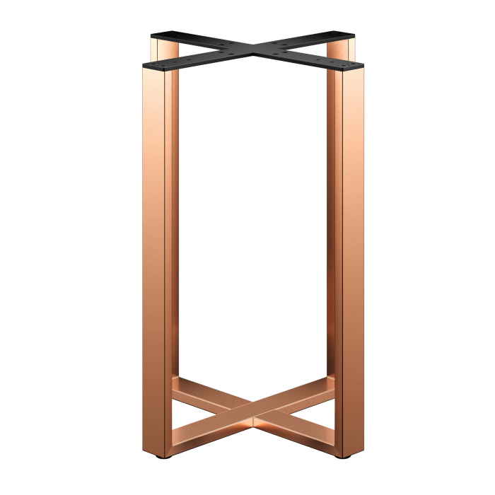 CROSS STRAIGHT | Bistro Tischgestell | Höhe: 72 cm | Fuß: 48 x 48 cm | Kupfer