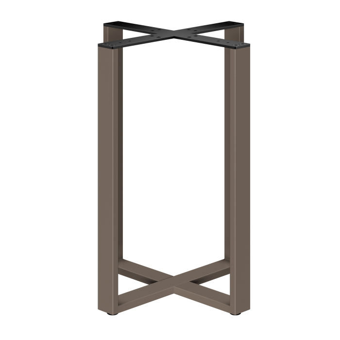 CROSS STRAIGHT | Bistro Tischgestell | Höhe: 72 cm | Fuß: 48 x 48 cm | Taupe