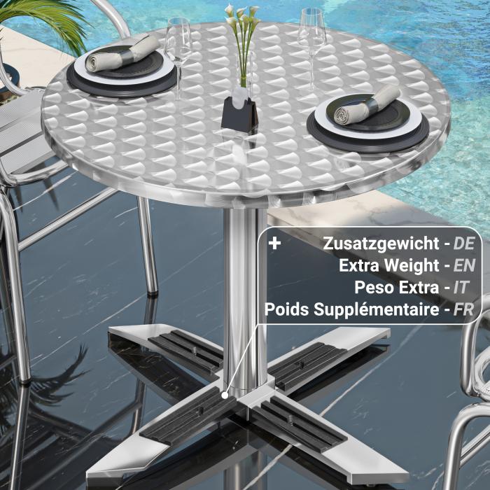 CT | bistrobord | Ø60xH75cm | rustfritt stål / aluminium | ekstra vekt | Sammenleggbar CT | bistrobord | Ø60xH75cm | rustfritt stål / aluminium | ekstra vekt | Sammenleggbar