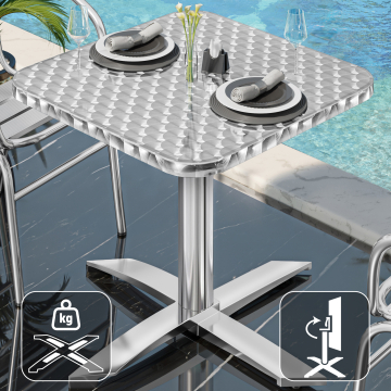 CT | Tavolo da bistrot | 60x60xH75cm | Acciaio inox / Alluminio | Peso aggiuntivo | Pieghevole