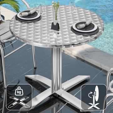 CT | bistrobord | Ø60xH75cm | rustfritt stål / aluminium | ekstra vekt | Sammenleggbar