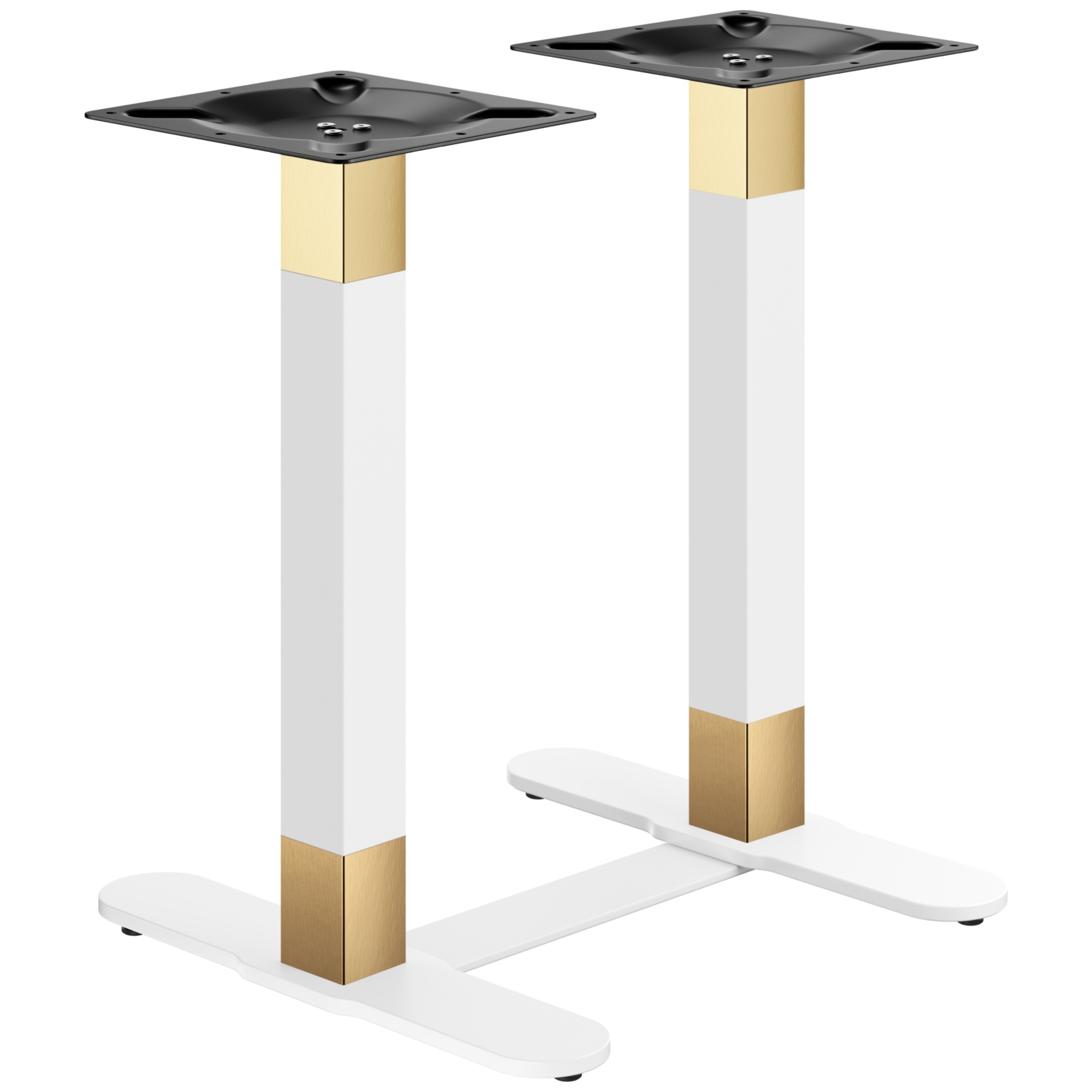 GGMMÖBEL Barcelona Doppel-Tischgestell – Schwarz, 76 Cm Höhe, Aluminium, Für Gastro & Outdoor, Bis 150 Kg
