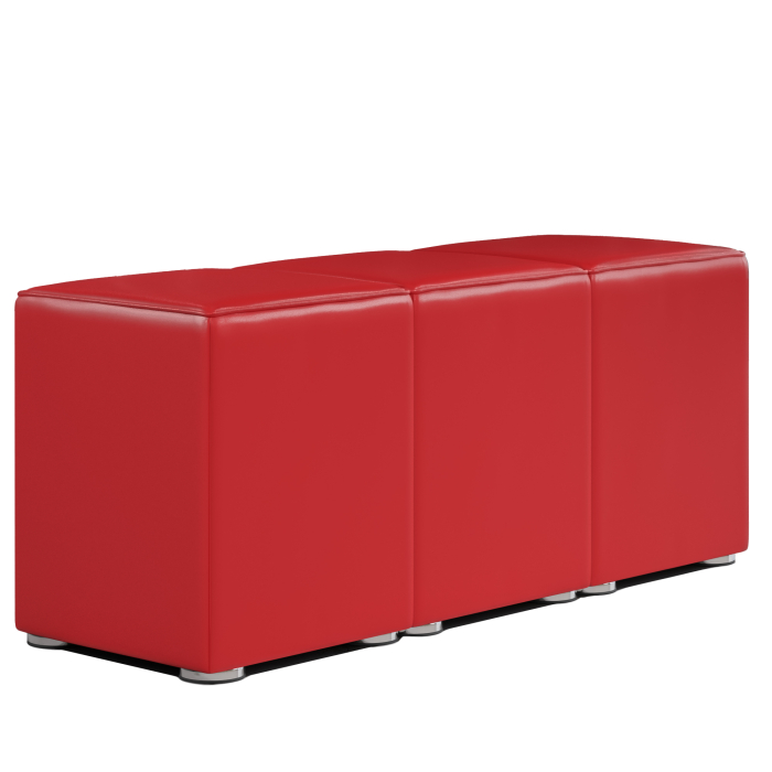 CUBO FULL | Bistro Hockerbank | Rot | Leder