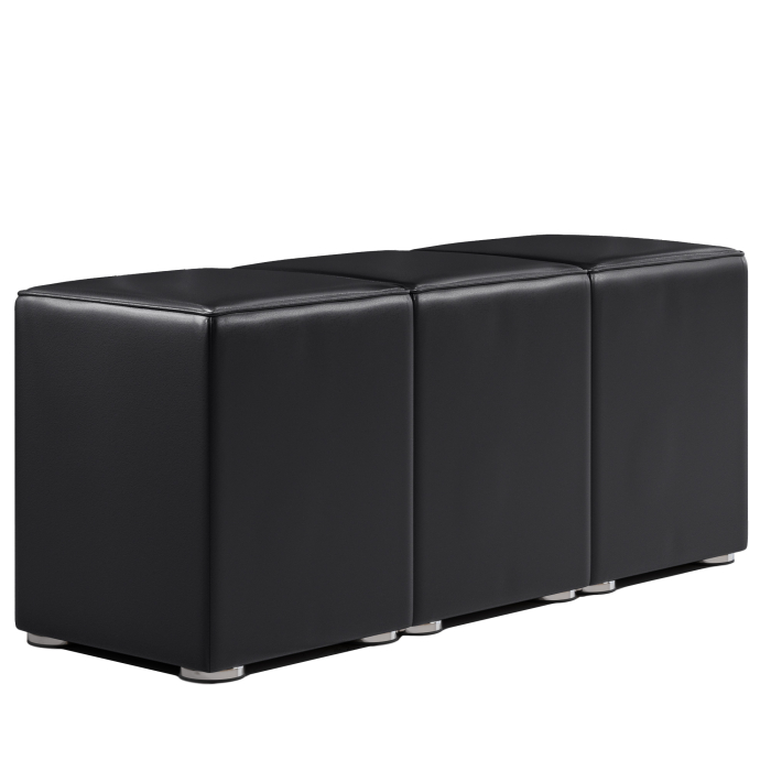 CUBO FULL | Bistro Hockerbank | Schwarz | Leder