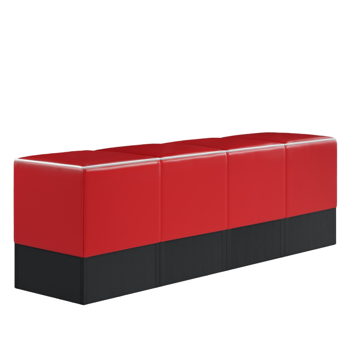 CUBO | Bistro Hockerbank | Rot | Leder