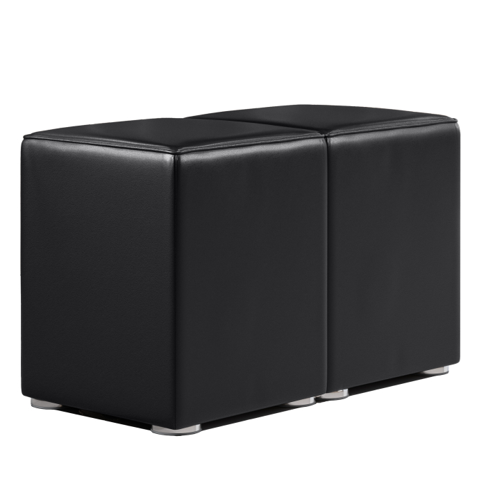 CUBO FULL | Cube puf sæt | Sort | Læder