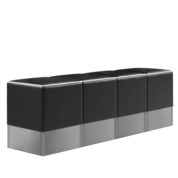 CUBO | Set pouf | Nero | Pelle
