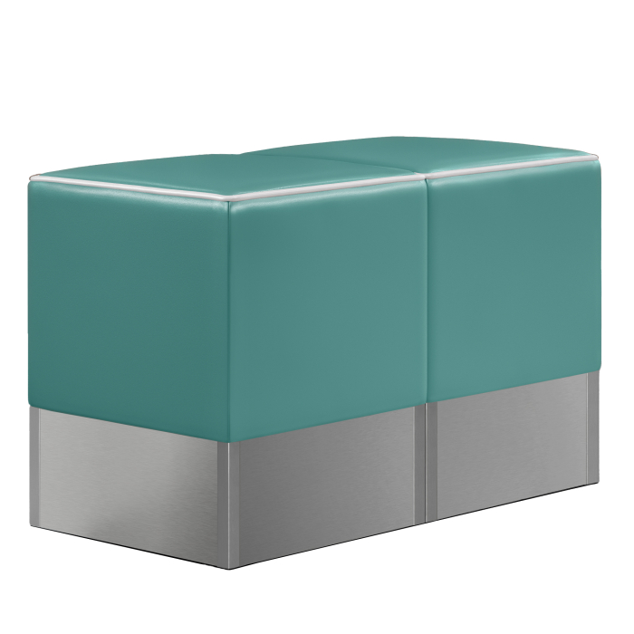 CUBO | Firkantet puff sett | taupe | lær
