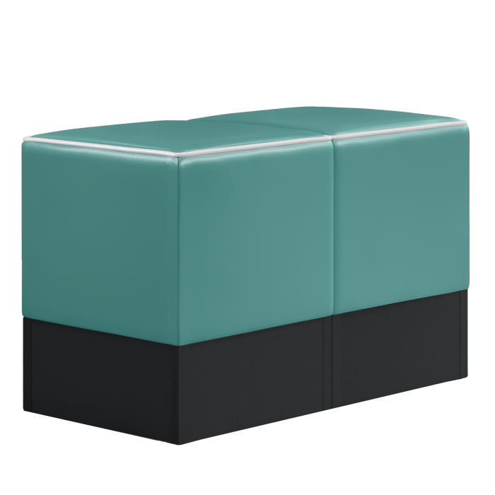 CUBO | Kub fotpall set | Taupe | Läder