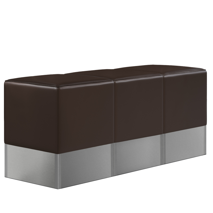 CUBO | Kub fotpall set | Brun | Läder