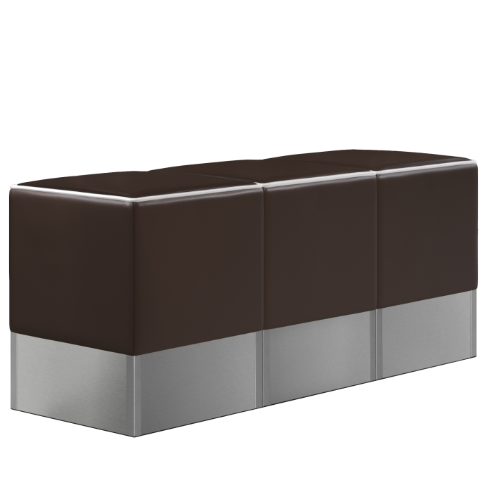 CUBO | Kub fotpall set | Brun | Läder