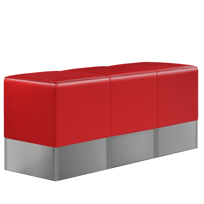 CUBO | Stołek Bistro | Czerwony | Skóra