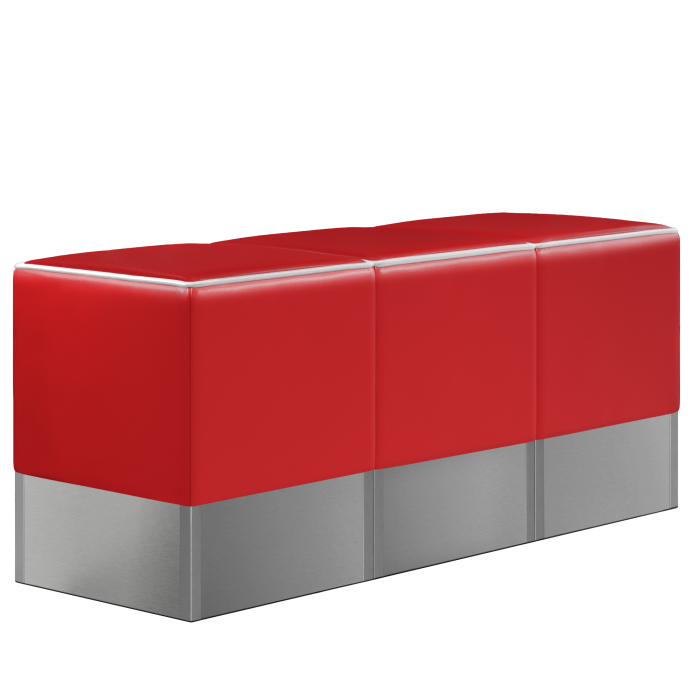 CUBO | Kub fotpall set | Röd | Läder