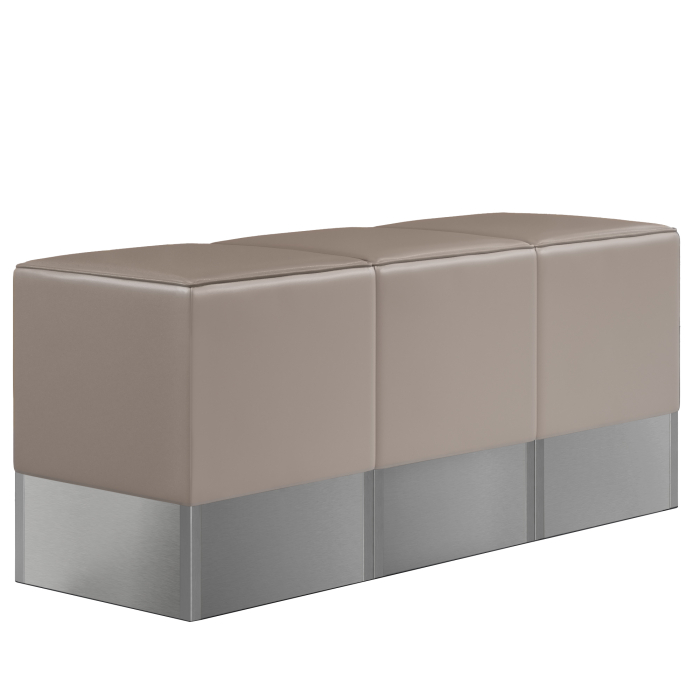 CUBO | Cube puf sæt | Taupe | Læder