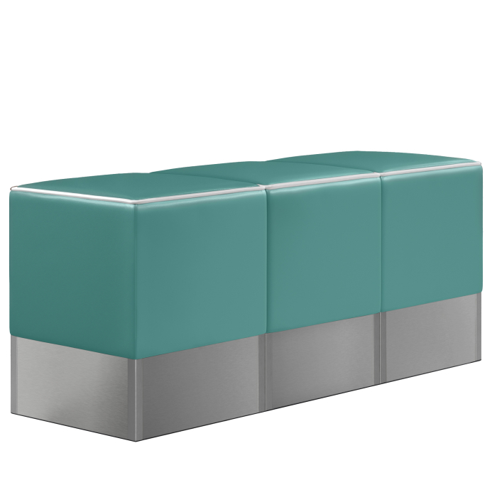 CUBO | Kub fotpall set | Taupe | Läder