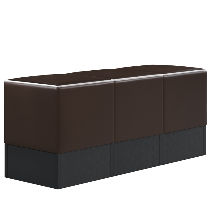 CUBO | Kub fotpall set | Brun | Läder