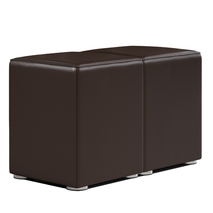 CUBO FULL | Kub fotpall set | Brun | Läder