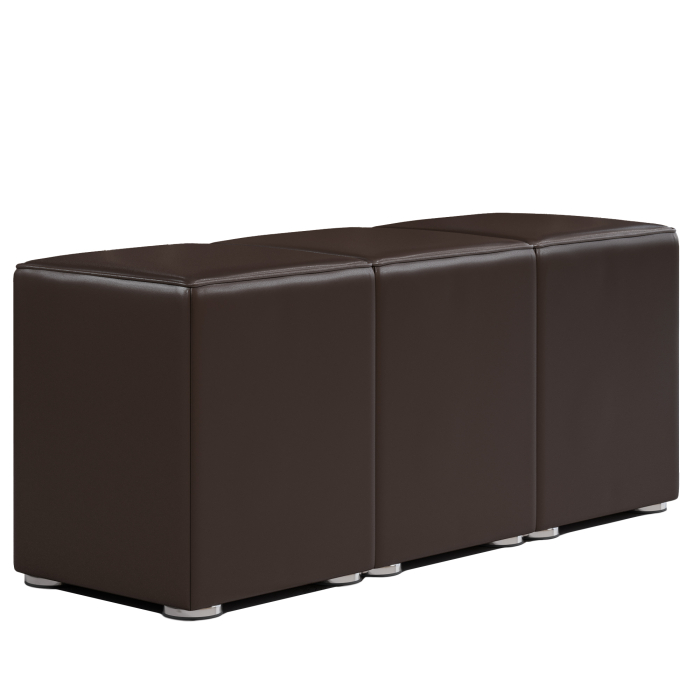 CUBO FULL | Kub fotpall set | Brun | Läder