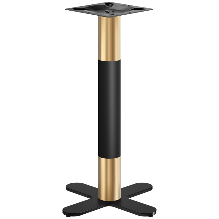 CURVED | Bistro Stehtischgestell | Gold/Schwarz | Höhe: 104 cm | Säule: Ø 7,6 cm | Fuß: Ø 58  cm