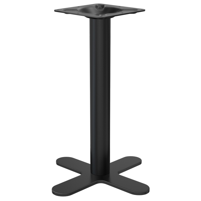 CURVED | Bistro Stehtischgestell | Schwarz | Höhe: 104 cm | Säule: Ø 7,6 cm | Fuß: Ø 58  cm