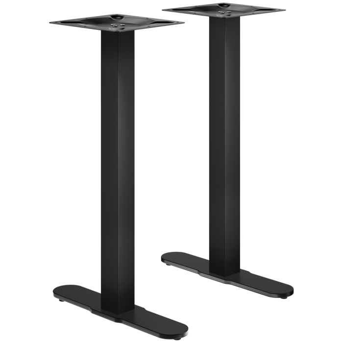 CURVED | Bistro Double Standing Table Frame | Black | Height: 104 cm | Column: 8 x 8 cm | Base: L 58 cm