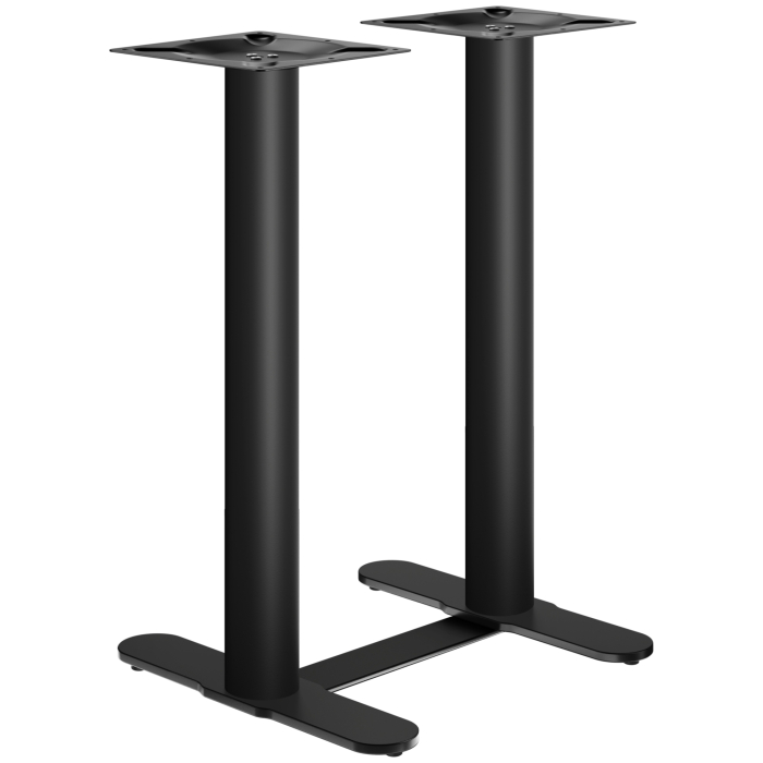 Curvo | Struttura per tavolo da bistrot | Struttura per tavolo doppio da bistrot | Nero | Altezza: 104 cm | Colonna: Ø 7,6 cm | Base: L 58 cm | + Connettore