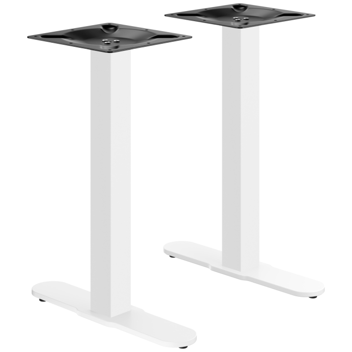 KAAREVA | Bistro-kaksoispöydän runko | Valkoinen | Korkeus: 71 cm | Pylväs: 6 x 6 cm | Jalusta: P 58 cm