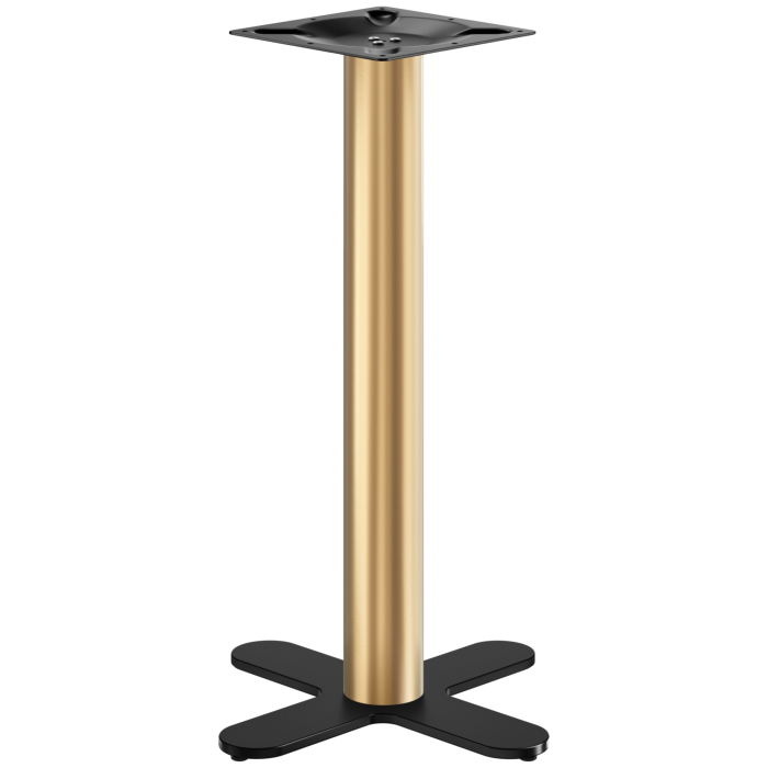 Forme incurvée | Structure de table bistro | Structure de table de bar bistro | Or/Noir | Hauteur : 104 cm | Colonne : Ø 7,6 cm | Base : Ø 58 cm