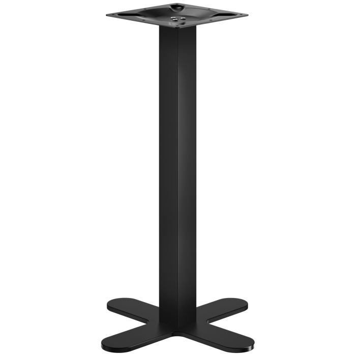 COURBÉE | Structure de table de bar bistro | Noir | Hauteur : 104 cm | Colonne : 6 x 6 cm | Base : Ø 58 cm