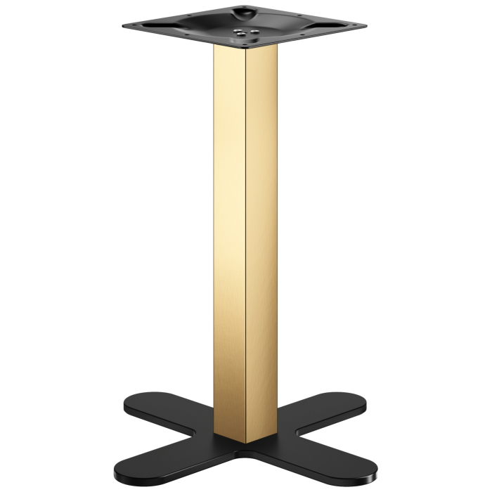 CURVED | Bistro Tischgestell | Gold/Schwarz | Höhe: 71 cm | Säule: 8 x 8 cm | Fuß: Ø 58  cm