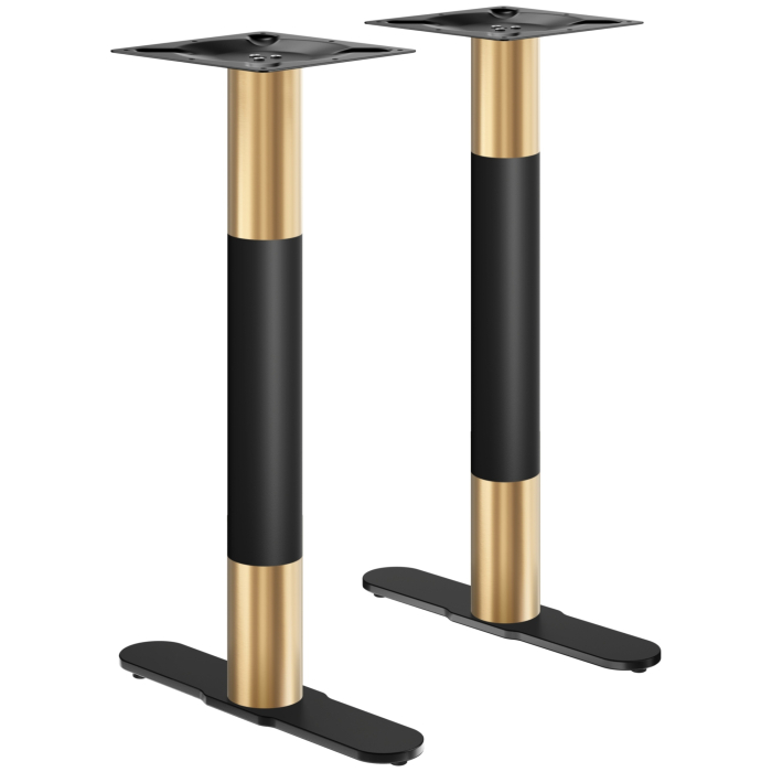 Buet | Bistrobordstel | Bistro dobbeltstående bordstel | Guld/Sort | Højde: 104 cm | Søjle: Ø 7,6 cm | Fod: L 58 cm