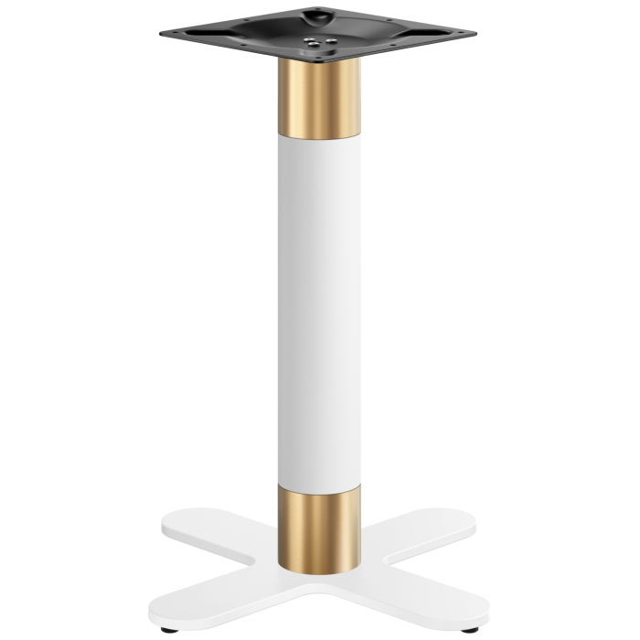 Buet | Bistrobordramme | Bistrobordramme | Gull/hvit | Høyde: 71 cm | Søyle: Ø 7,6 cm | Sokkel: Ø 58 cm