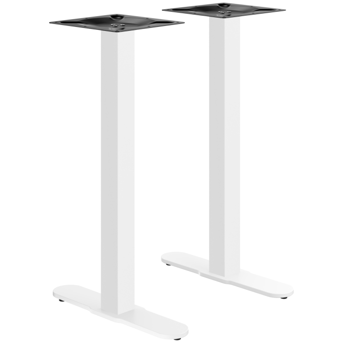 CURVED | Bistro Double Standing Table Frame | White | Height: 104 cm | Column: 6 x 6 cm | Base: L 58 cm