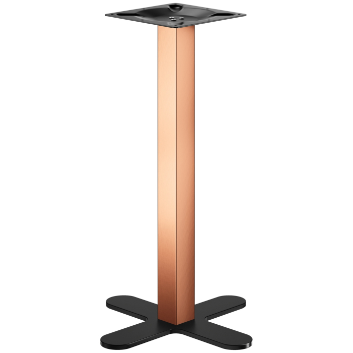CURVED | Bistro Stehtischgestell | Kupfer/Schwarz | Höhe: 104 cm | Säule: 8 x 8 cm | Fuß: Ø 58  cm