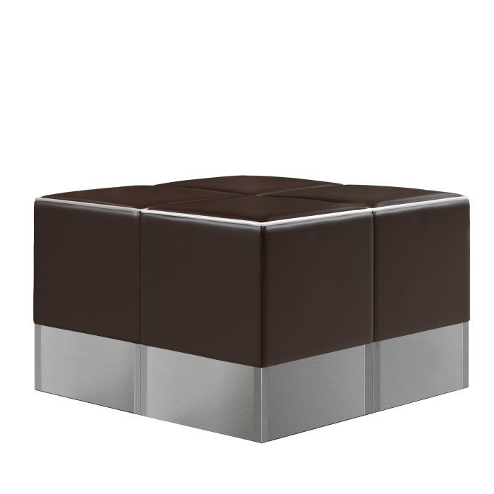 CUBO | Horeca Poef Set | Bruin | Leer