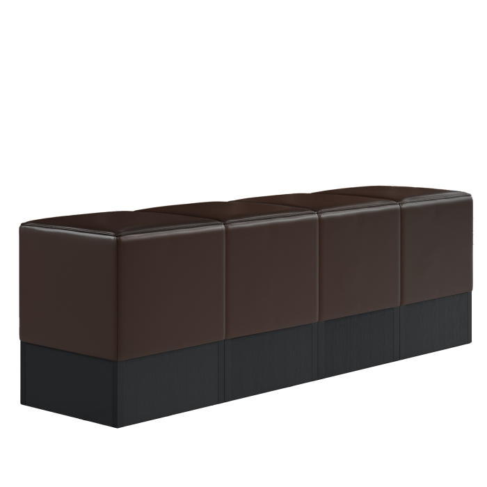 CUBO | Cube puf sæt | Brun | Læder