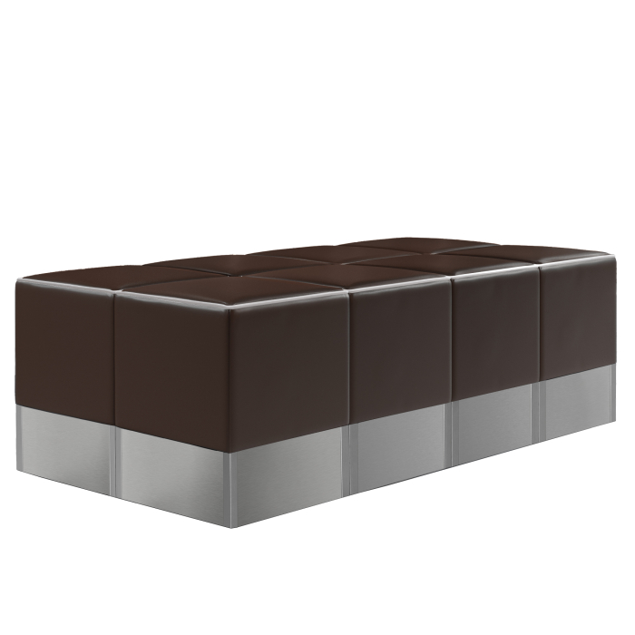 CUBO | Cube puf sæt | Brun | Læder