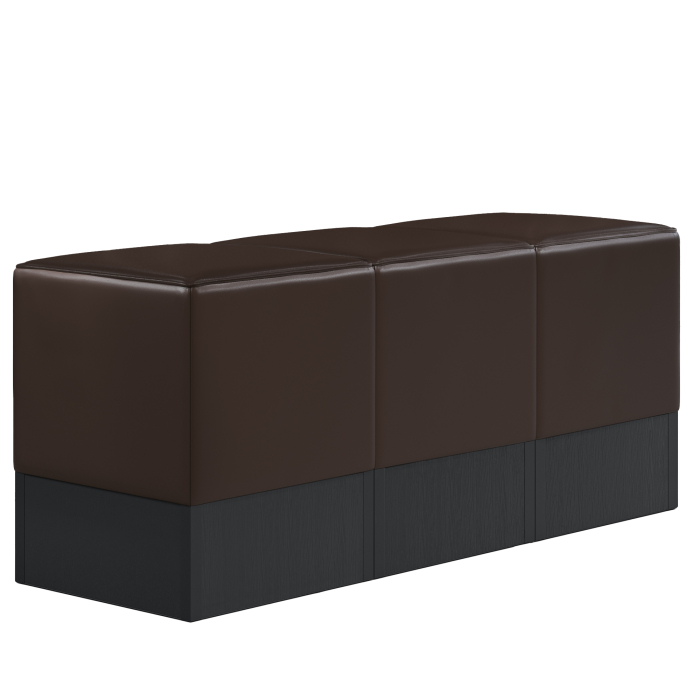 CUBO | Firkantet puff sett | brun | lær