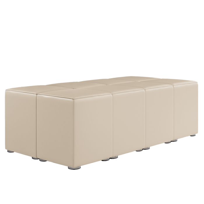 CUBO FULL | Horeca Poef Set | Creme | Leer