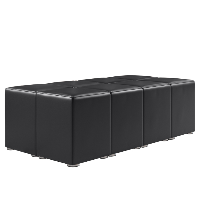 CUBO FULL | Kub fotpall set | Svart | Läder