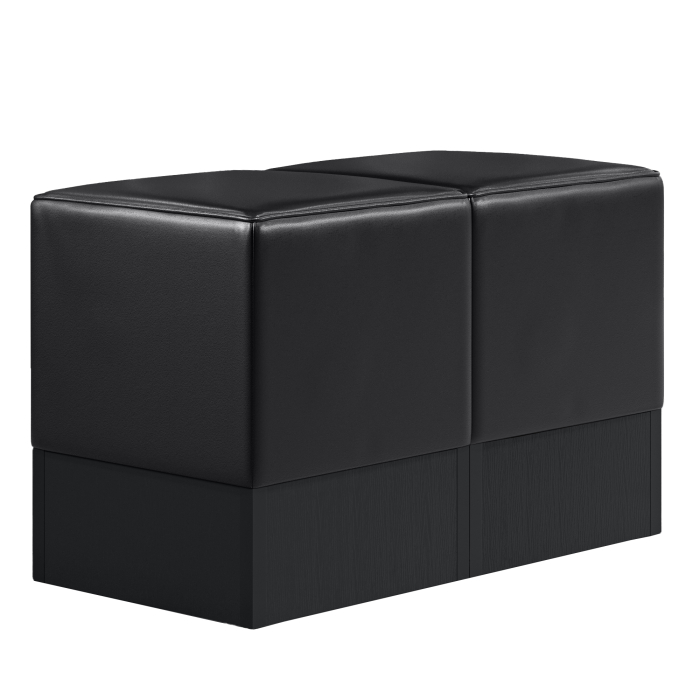 CUBO | Set pouf | Nero | Pelle