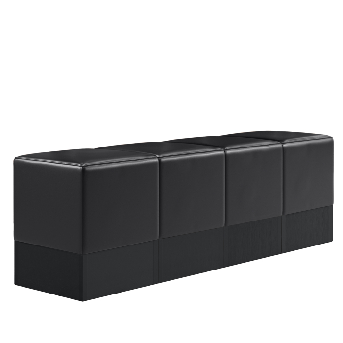 CUBO | Set pouf | Nero | Pelle