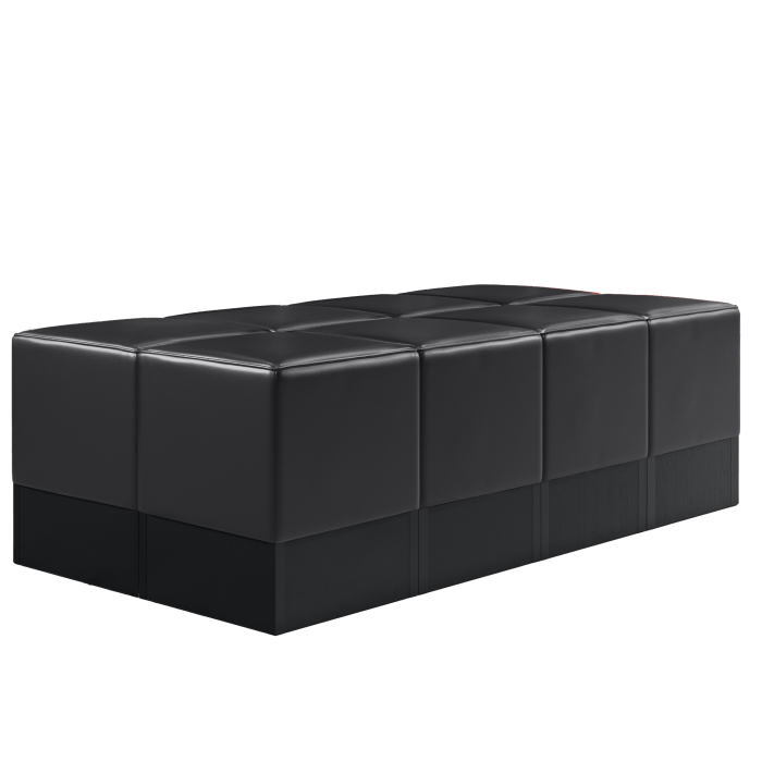 CUBO | Set pouf | Nero | Pelle