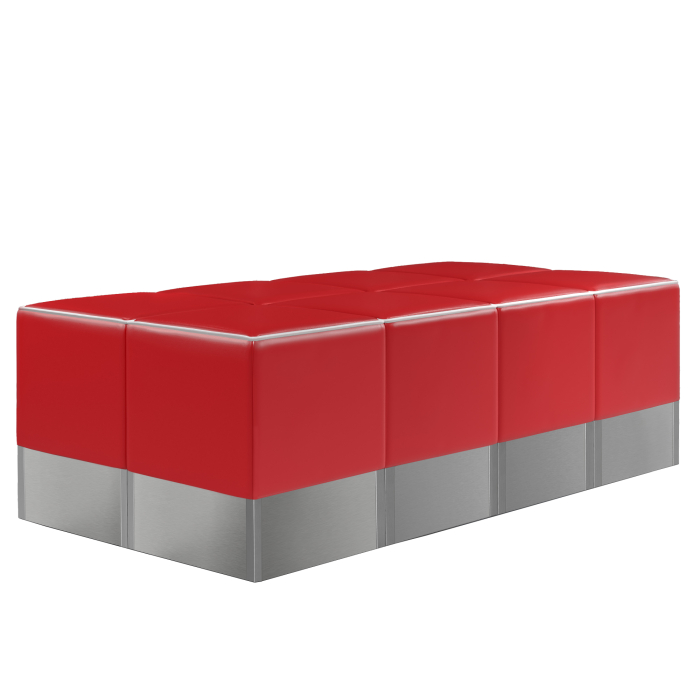 CUBO | Cube puf sæt | Rød | Læder