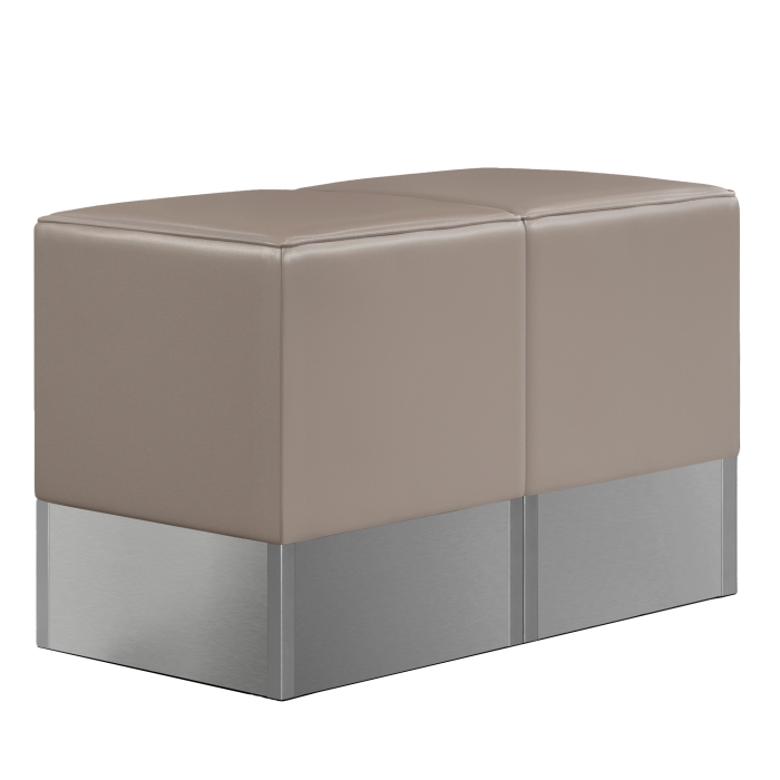 CUBO | Cube puf sæt | Taupe | Læder