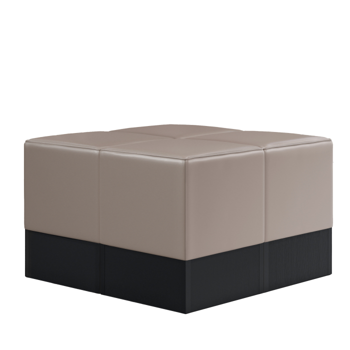 CUBO | Istuinkuutio Setti | Taupe | Nahka