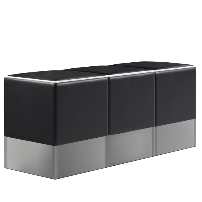 CUBO | Horeca Poef Set | Zwart | Leer