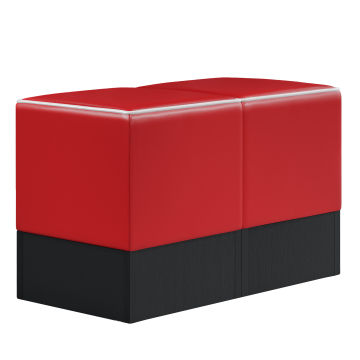 CUBO | Bistro Hockerbank | Rot | Leder