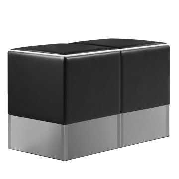 CUBO | Bistro Hockerbank | Schwarz | Leder