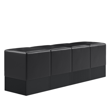 CUBO | Bistro Hockerbank | Schwarz | Leder